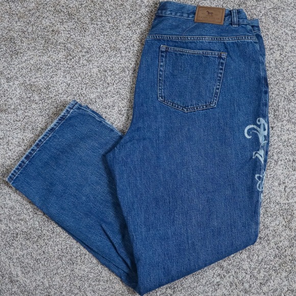 Lauren Ralph Lauren Jeans Women Plus 18W Blue Paisley Graphic Print Denim Y2K - Picture 8 of 9